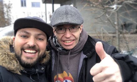 Levi Jensen og Daniel Haddal på gaten Mars 2019